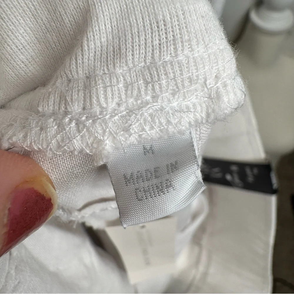 NY&C Linen Wide Leg Pants White Size Medium NWT Drawstring Summer